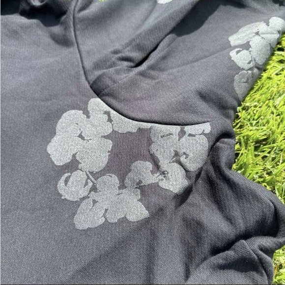 Demin tear hoodies
